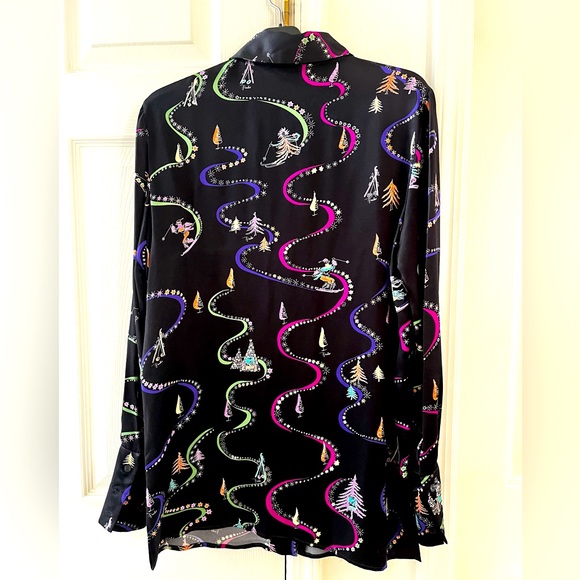 Emilio Pucci Black silk Shirt US12/UK14 Preowned - Picture 3 of 7
